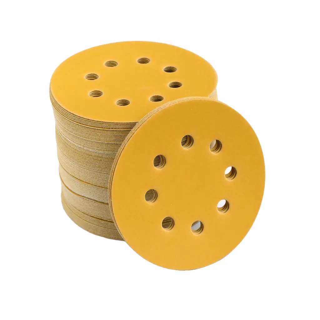 5-Inch Sanding Disc Set – 120 Grit | 100 Pieces – Yellow