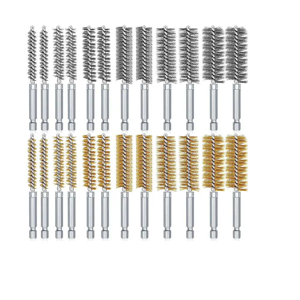 Power Wire Brush Cleaning Set for Drill – 23 Pieces of Brass, Stainless Steel, and Nylon in Various Sizes