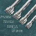 Professional Leather Hole Punch Set – White Steel – 1/2/4/6 Teeth, 3 mm Shank