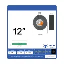 حجر جلخ أسود/أسمر مميز 12×1.5×1.5 بوصة من 123 – أكسيد ألومنيوم بصلابة منخفضة للجلخ الخشن