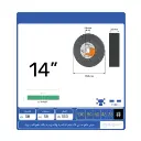 حجر جلخ 123 الأسود/الأسمر 14"×1.5"×1.5"– قوة جلخ فائقة للعمليات الصناعية