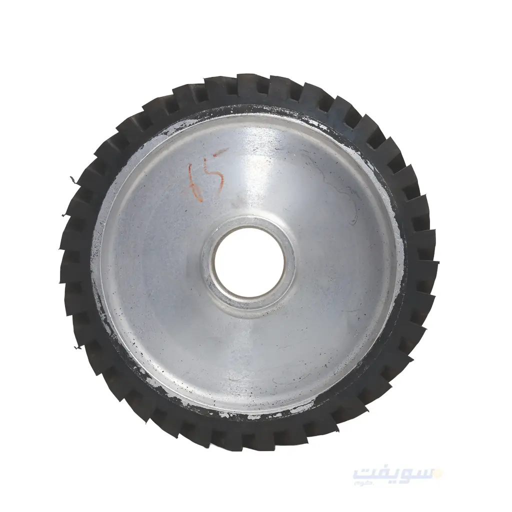 Serrated Rubber Wheel 250×50 mm – 50 mm Inner Hole for Belt Machines from EBIC