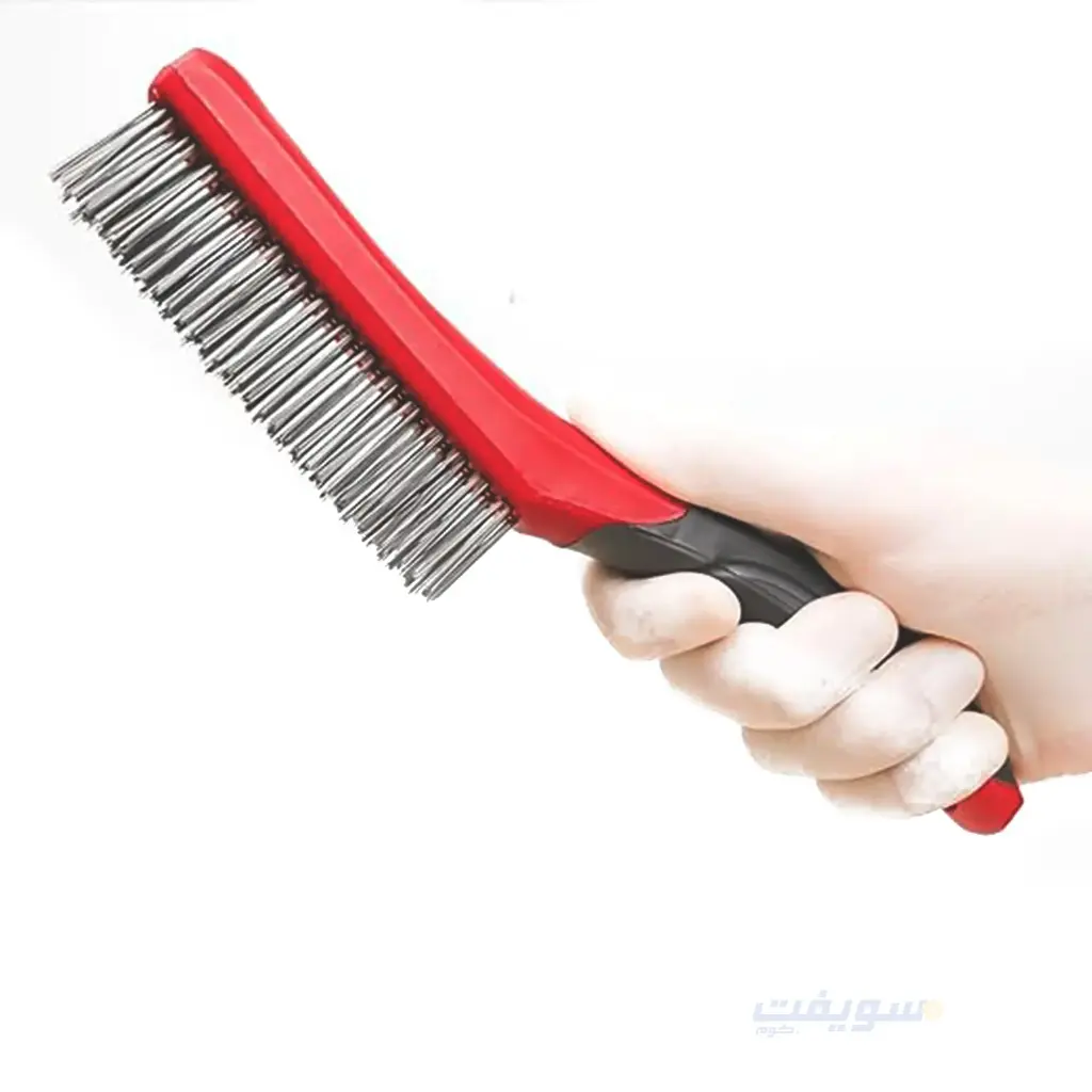  14-Inch Long Reach Wire Brush - Curved Beechwood Handle