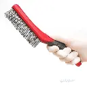  14-Inch Long Reach Wire Brush - Curved Beechwood Handle