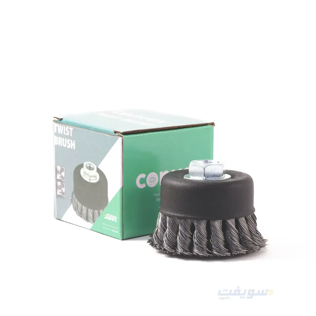 CONVEX Black Twist Knot Wire Brush for Angle Grinder, 3 Inch, High Quality
