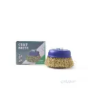 CONVEX Brass-Coated Steel Wire Brush for Angle Grinder, 4 Inch Blue, High Quality