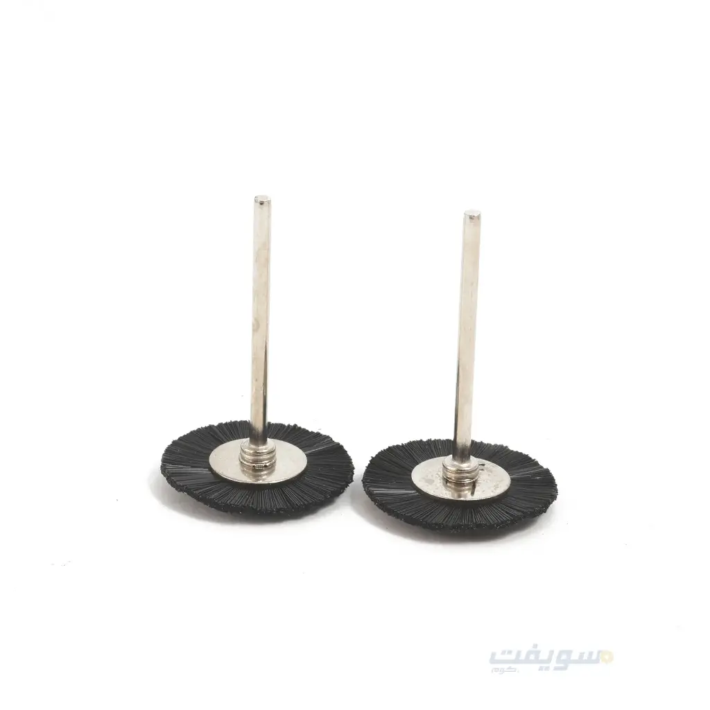 Set of 2 Black Fiber Wire Brushes with 3 mm Shank from CONVEX – For Effective Cleaning and Rust Removal