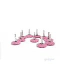 CONVEX Set of 10 Pink 'Dish' Grinding Stones 42x5 mm with 6 mm Shank 