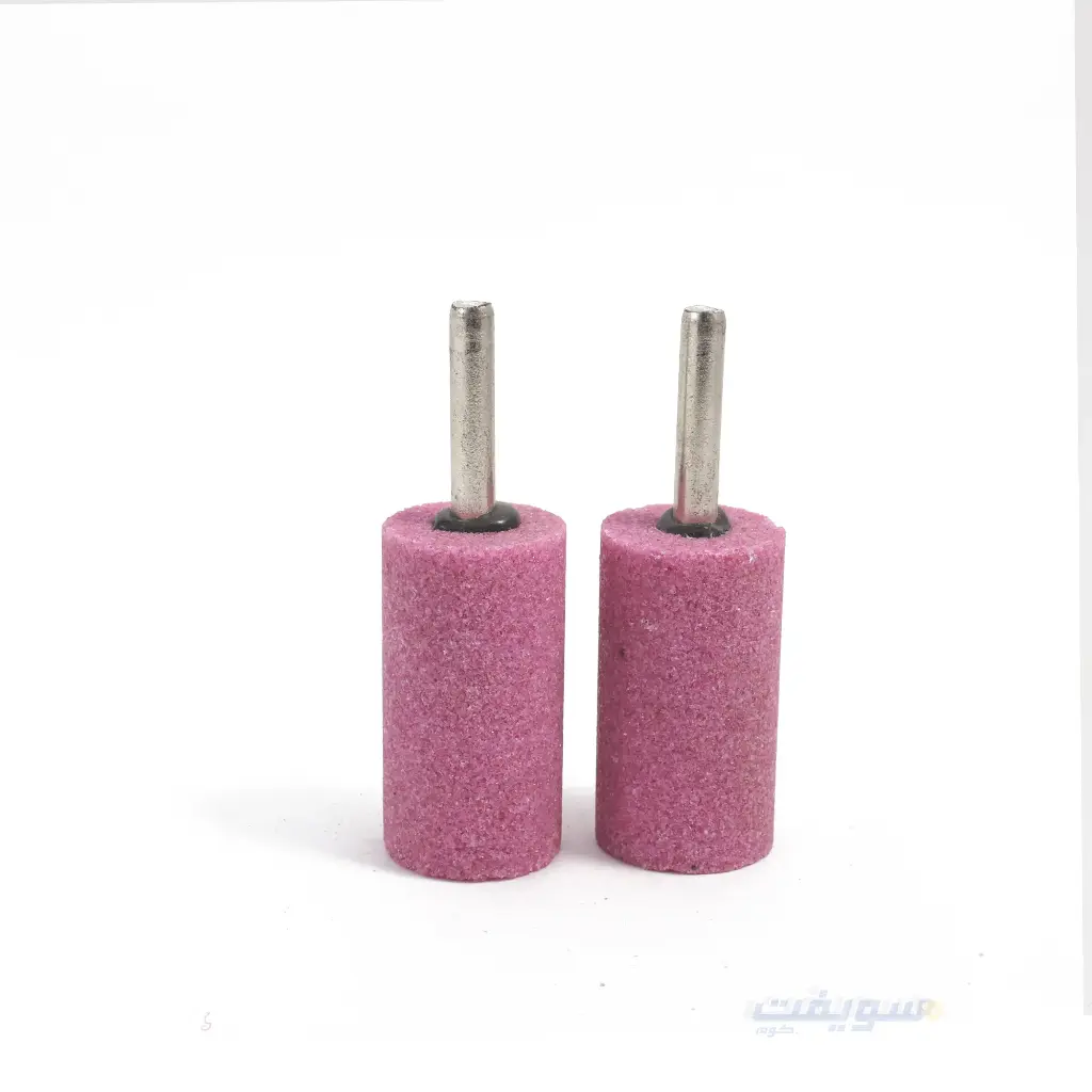 CONVEX Set of 2 Straight Pink Grinding Stones – 25 mm Diameter x 45 mm Height – 6 mm Shank