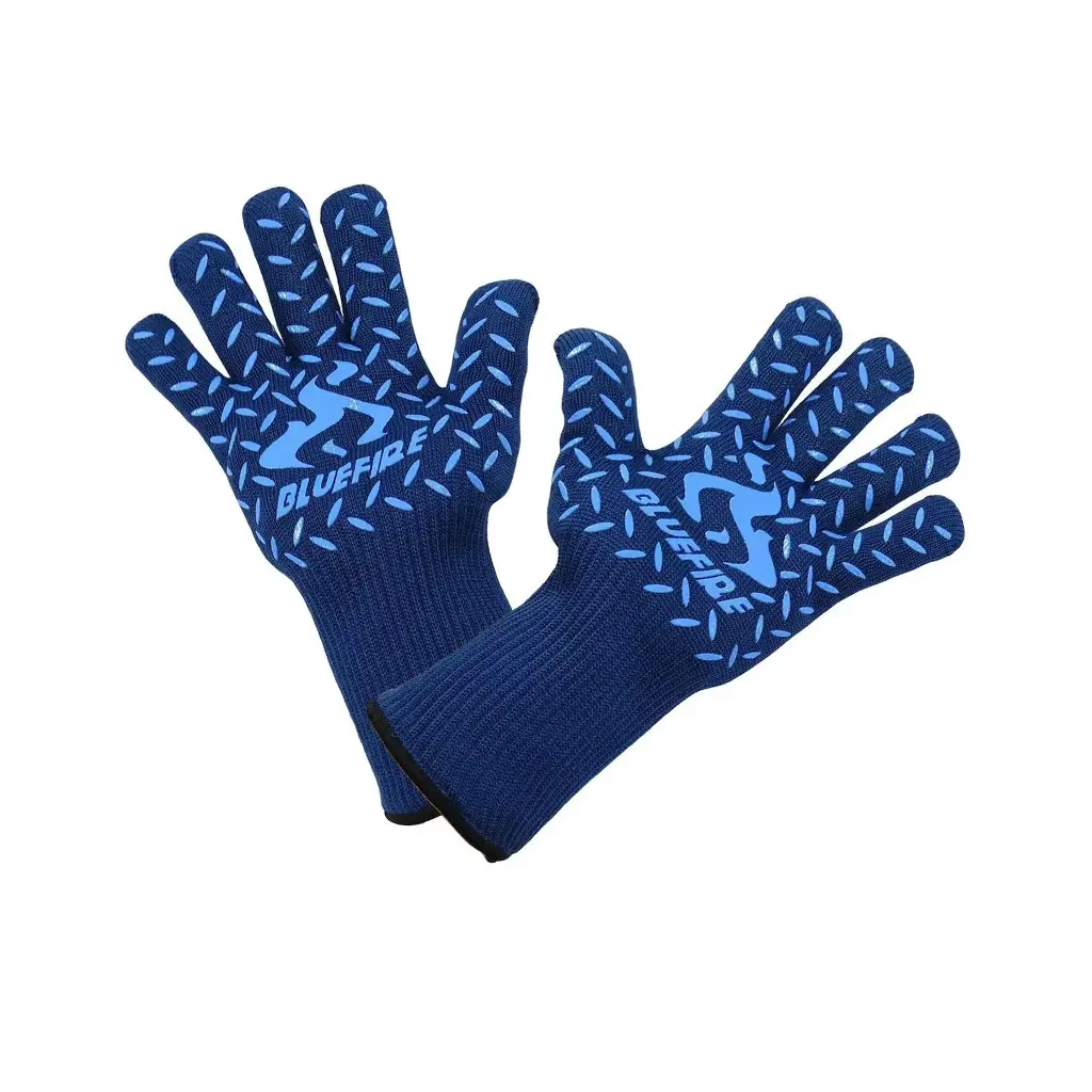 BlueFire Blue Oven and BBQ Gloves – High Heat Resistance – XL – Certified