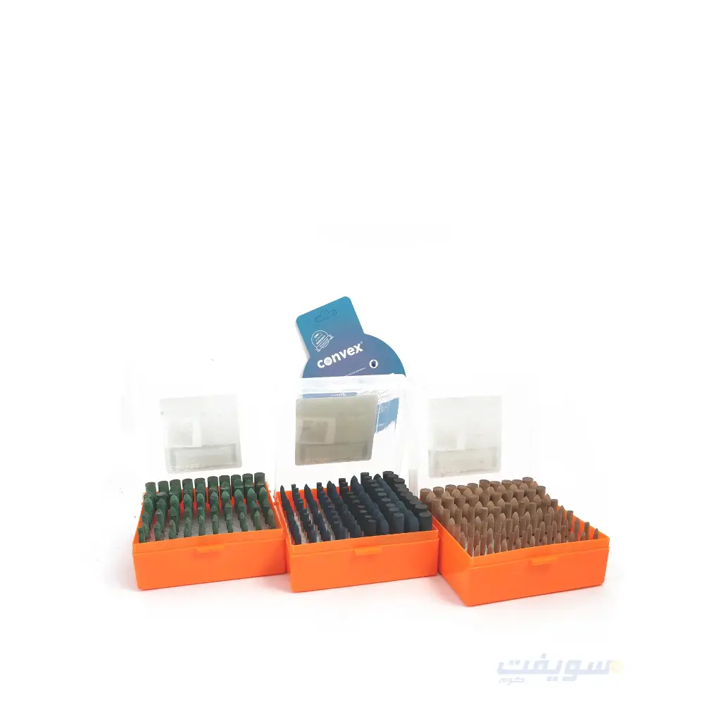 Complete Polishing Felt Set, 3 Grit Grades, 300 Pieces, 3 mm Shank from CONVEX 