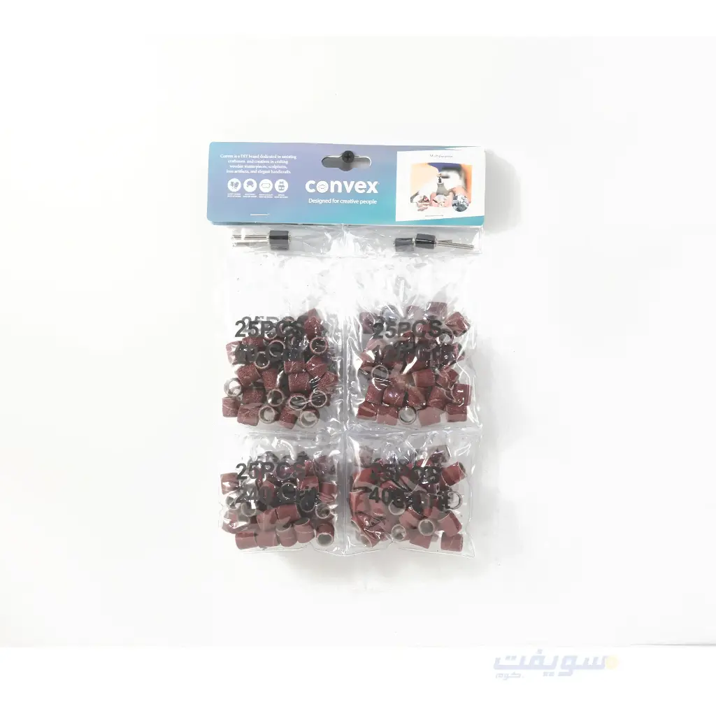 CONVEX Multi-Grit Sanding Band/Sleeve Set – 100 Pieces + 2 Mounting Drums (Mandrels) in Different Sizes – for Drills and Dremel