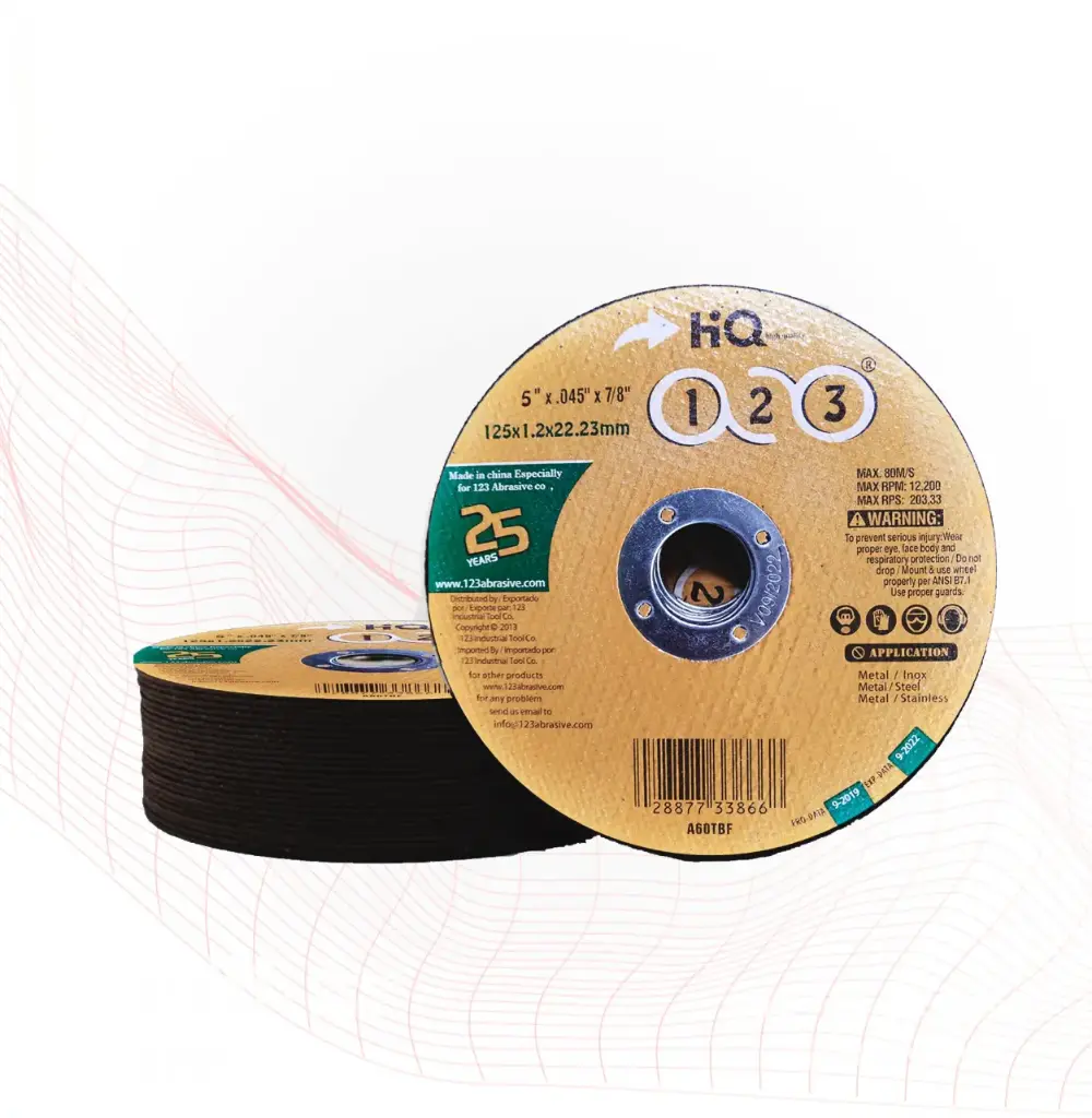 123 Biscuit Metal Cutting Disc – 5" × 1 mm for Cutting Metals, Stainless Steel, and Stainless Steel Alloys
