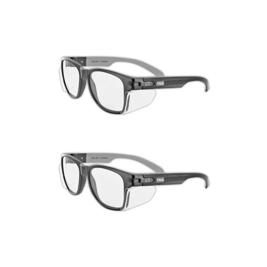 MAGID Safety Glasses | Iconic Y50 Design | Clear Lenses | 2 Pairs | Scratch and Fog Resistant