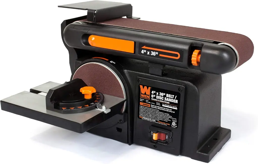 WEN Sander – 4x36 Inch Belt and 6 Inch Disc with Cast Iron Base for Higher Stability and Performance