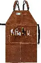 YESWELDER Leather Welding Apron – Strong Heat and Spark Protection with 6 Pockets and Hanging Loops