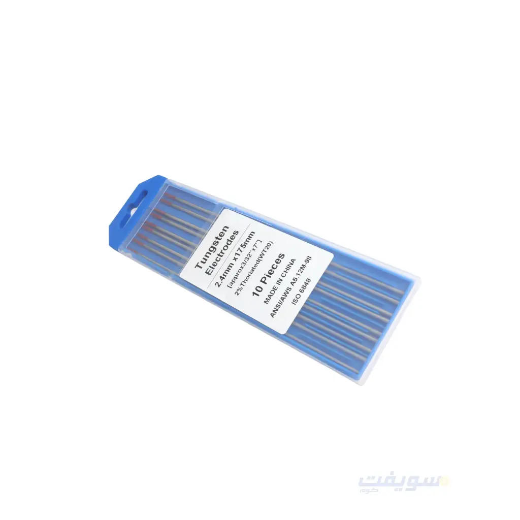WT20 Tungsten Welding Electrode – Size 2.4 × 175 mm | Brand 123 – High Quality for DC Welding