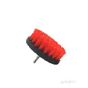 4-Inch Plastic Cleaning Brush – Red Stiff Bristles – Drill Attachment (6 mm Shaft) by CONVEX
