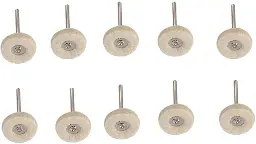 10-Piece Natural White Felt Buffing Wheel Set – 25 mm – 2.35 mm Shank