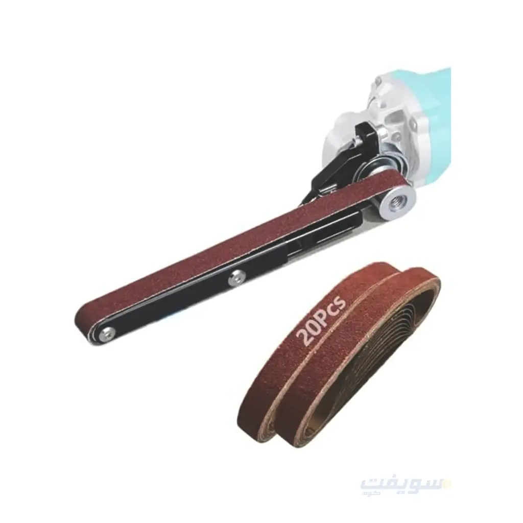 Angle Grinder Belt Sander Attachment – Compatible with US 5/8-11 Thread – Includes 20 Sanding Belts