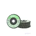  مروحية صنفرة خضراء "123" – استانلس ستيل – قطر 5 بوصة – خشانة 120/320 – أداء احترافي لتشطيب المعادن