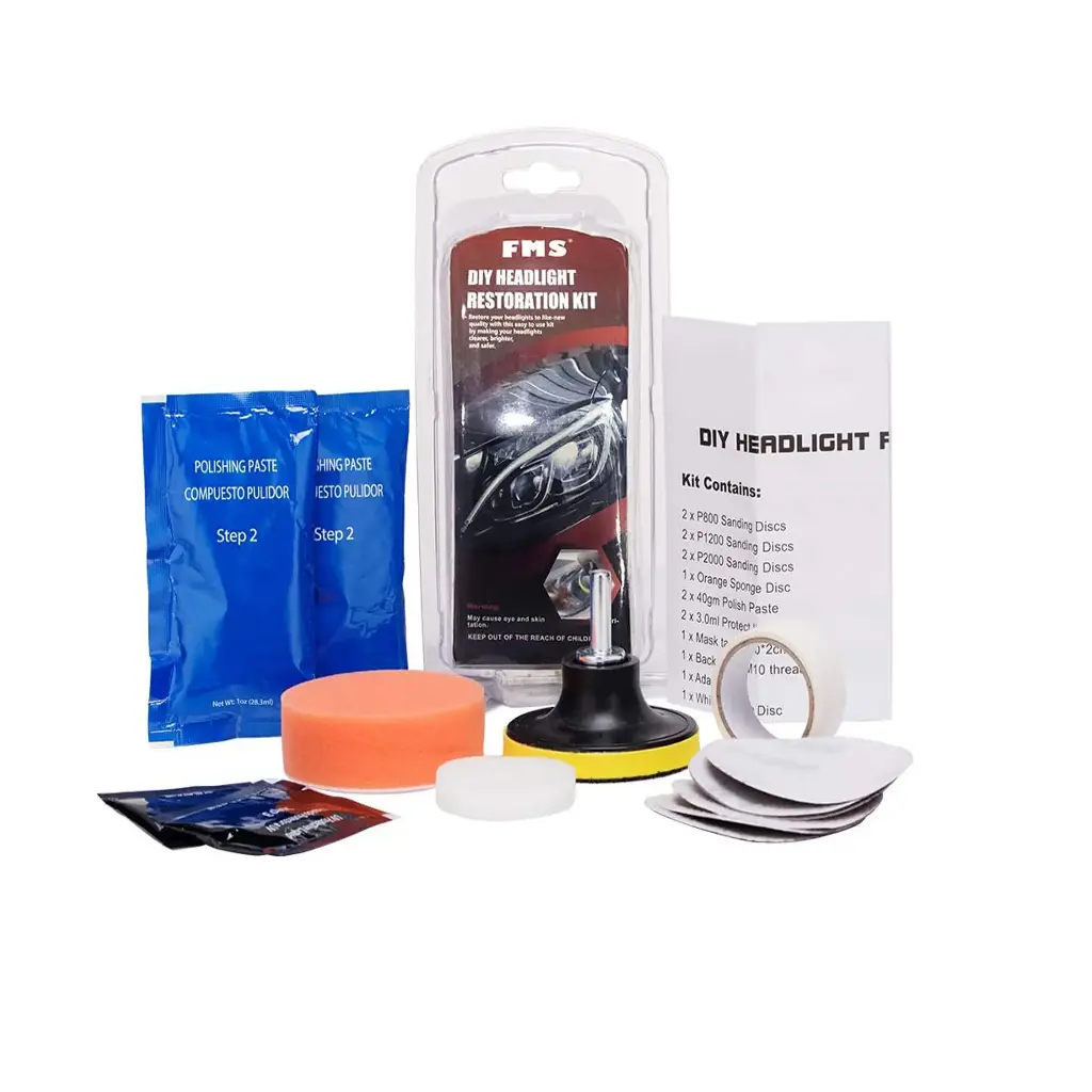 FMS Headlight Restoration Kit – Restores Shine and Removes Yellowing and Scratches