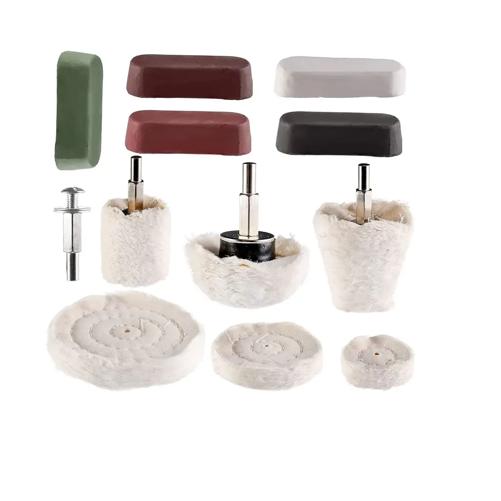 Hedume Polishing and Sanding Accessories Set – 12 Multi-Shaped Pieces with Polishing Compounds