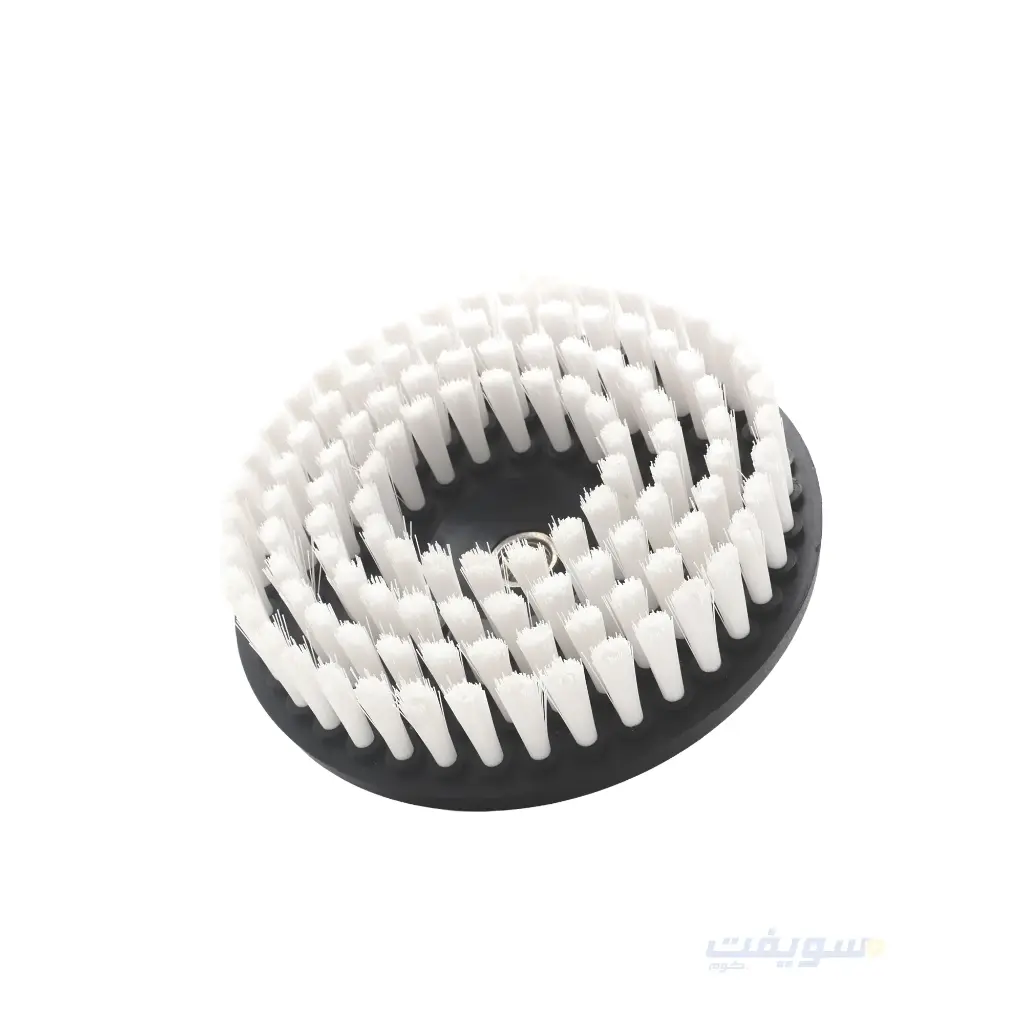 6-Inch Plastic Cleaning Brush – Soft White Bristles – Angle Grinder Mount by CONVEX